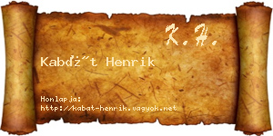 Kabát Henrik névjegykártya