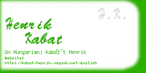 henrik kabat business card